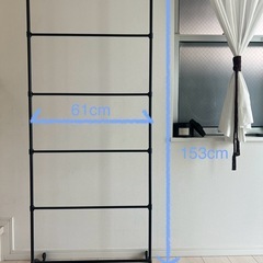 アイアン製 アンティーク調 タオルハンガー 6段 ブラック スリムの画像