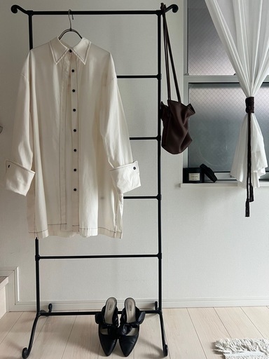 アイアン製 ショップ アンティーク調 タオルハンガー 6段 ブラック スリム