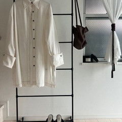 アイアン製 アンティーク調 タオルハンガー 6段 ブラック スリムの画像