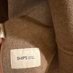 SHIPS any フード付きベージュロングコートの画像