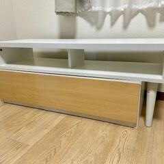 🌸美品🌸北欧調テレビ台　ホワイト×木目の画像