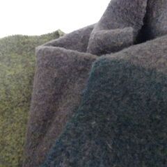 ( E-140 )UNIQLO C ユニクロ スフレヤーン チャンキー ストール マフラーブラウン系 フリンジ 大判 中古の画像