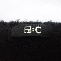 ( E-140 )UNIQLO C ユニクロ スフレヤーン チャンキー ストール マフラーブラウン系 フリンジ 大判 中古の画像