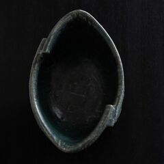 緑色 陶器 花器 の画像