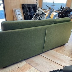 【訳あり破格】3人がけソファ　カーキ　足脱着🉑の画像