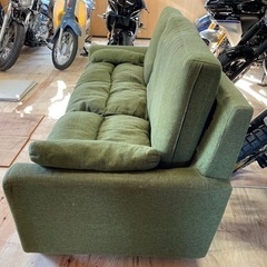 【訳あり破格】3人がけソファ　カーキ　足脱着🉑の画像