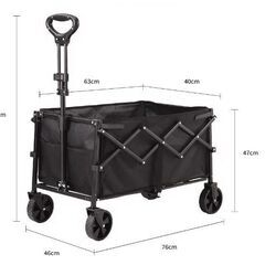 キャリーカート 折りたたみ式 耐荷重100ｋｇ コンパクトサイズ ブラックの画像
