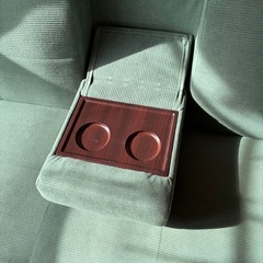 ソファーベッド　小テーブル付き　コーデュロイ　グリーン　ソファの画像