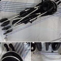 て-R-2） ベビーカー 西松屋　品番401C　B型　黒　ブラック　お出かけ　中古の画像