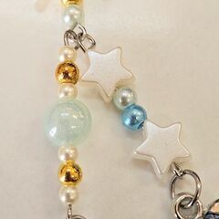 ⊰✿ハンドメイド✿⊱ キーホルダー｜星×イルカ×リボン 一点物 応援購入の画像
