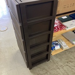 A2512-606 5段収納ケース ブラウン 中古美品の画像