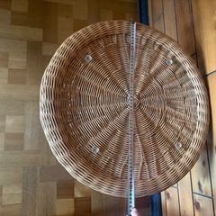 藤の椅子とテーブルのセット(ガラス板あり)の画像