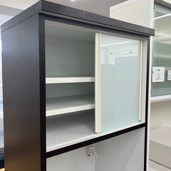 レンジボード レンジ台付 キズ•ヨゴレ有 ブラウン×ブラックの画像