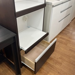 レンジボード レンジ台付 キズ•ヨゴレ有 ブラウン×ブラックの画像