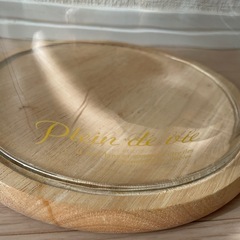 【plein de vie】ガラスドーム  ケーキドーム幅20cm木製プレートの画像