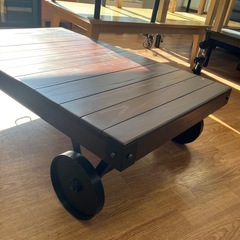 トロリーテーブル ブラウン 車輪付の画像