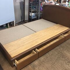 【愛品倶楽部柏店】 セミダブルベッド 収納付き リバーシブルセレクトマットレス フレーム＆マットレスSETの画像