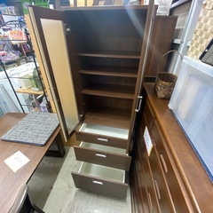 【共和産業】　食器棚　茶　 幅60.5×奥40×高180cm　リサイクルショップ　朝霞市　ケイラック朝霞田島店　志木市　和光市　GM477の画像