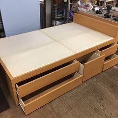 【愛品倶楽部柏店】セミダブルベッド 収納付き 「M:フランスベッド XA-241MS 硬め マルチラススプリング」 フレーム＆マットレスSETの画像