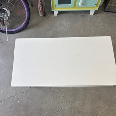 テーブル　収納付き　ホワイトの画像