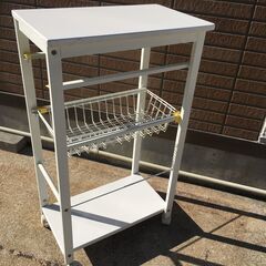 JM20568S)キッチンワゴン 幅：約30cm 高さ：約85cm  奥行：約50cm 中古品【取りに来られる方限定】の画像