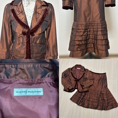 HIROKO KOSHINO スカートセットアップ コシノヒロコ シルク混の画像