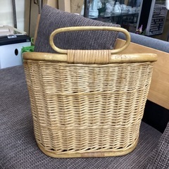 万代店 レトロ　ラタン　籠　藤籠　脱衣籠　カゴ　バスケットの画像