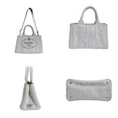 プラダ 1BG439 トートバッグ グレー  PRADA カナパミニトート カナパの画像