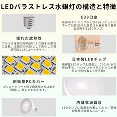 LEDバラストレス水銀灯 e39LED電球50W 500Wバラストレス水銀灯相当の画像