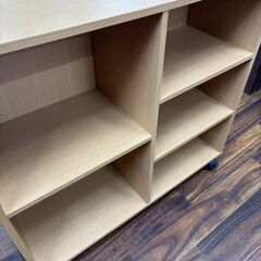 本棚 木製 キャスター付き ワゴン ラック 収納 押し入れ収納 クローゼット 棚 コミックラック キッチン リビングの画像