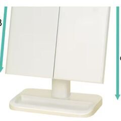 [100円]　ニトリ・卓上三面鏡・コンパクト（黒）の画像