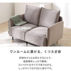 LOWYA 2人用ソファー　グレーの画像