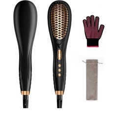 ヘアアイロン ストレートブラシ 【マイナスイオン・80℃～230℃温度調の画像