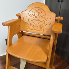 アンパンマン 木製ベビーチェアハイチェア ピノチオ 組立て不要折畳み式の画像