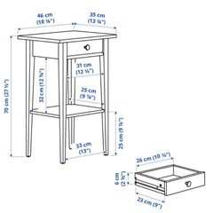 ②サイドテーブル　IKEA HEMNES ヘムネスの画像