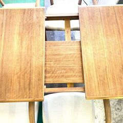 伊勢崎店【現状品】ji12-47 EDDA 伸長式 2ダイニングテーブル イス4脚 セット エッダ　の画像