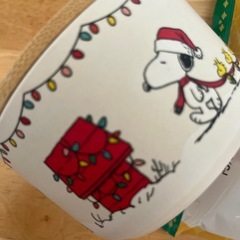 クリスマスプレゼント　スヌーピー バンブーコンテナカルディ　ザクザクたまごクッキーセットの画像