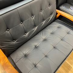 【トレファク神戸南店】2人掛けソファー　ブラックです‼︎【取りに来られる方限定】の画像