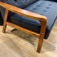 【トレファク神戸南店】2人掛けソファー　ブラックです‼︎【取りに来られる方限定】の画像