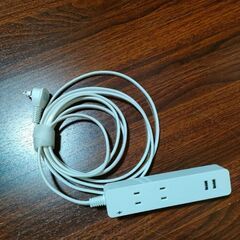 オーム電気延長タップ2口　USB2口の画像