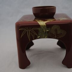 [1830]お屠蘇セット　赤　松竹梅の模様　昭和レトロ　お正月　縁起物の画像