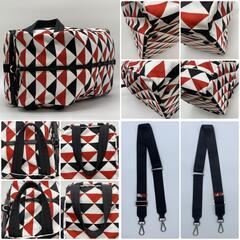 PRADA プラダ on Ice オンアイス トライアングル 2WAY ハンドバッグ ショルダーバッグ ボストンバッグ A4収納可 テスートナイロン 三角ロゴプレート  白タグ Re-Nylonの画像