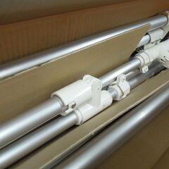 現金支払いも可能です ディノスで購入 アコーディオン式スムーズ伸縮物干し 奥行きスムーズ伸縮物干し 2本竿型　3692/3859　洗濯物干し　室内干し　本体アルミ製の画像