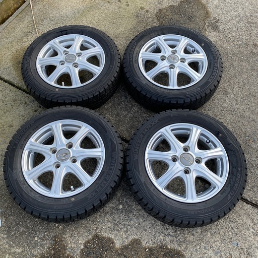 マーチ用 スタッドレス 165/70R14 アルミ付4本 走行100km・バランス済