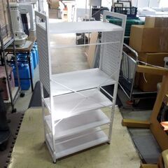 ニトリ ゲーミングシェルフ 本棚 ラック スチールフレーム ホワイト オフィス家具 札幌市 東区 新道東店の画像