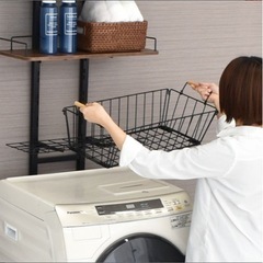 ランドリーラック用 バスケット カゴ 黒 ブラックの画像