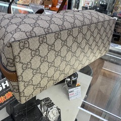 ☆ドリーム荒牧店☆GUCCI グッチ スモールトートバッグ GGスプリーム ベージュ×ダークブラウン 493075の画像