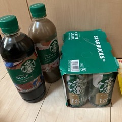 ㉚スターバックス　コーヒー缶　ペットボトル　カフェラテ　ブラック　紅茶クッキー　バナナクッキー　るまんどルマンドの画像