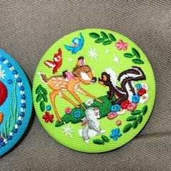 【交換可】ディズニー 刺繍缶バッジ リトルマーメイド バンビの画像