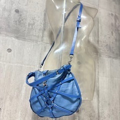 ディーゼル レザー バッグ ユニーク ブルー DIESEL 本革 個性的 アイテムの画像